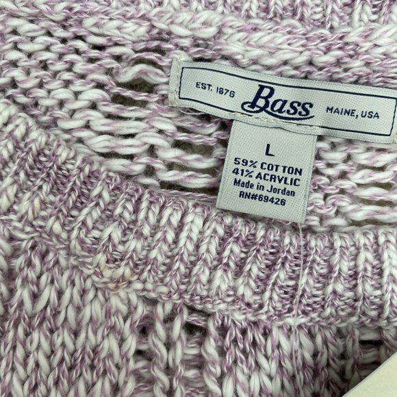 Bass Loose Knit Sweater size Large Lilac - Picture 10 of 11